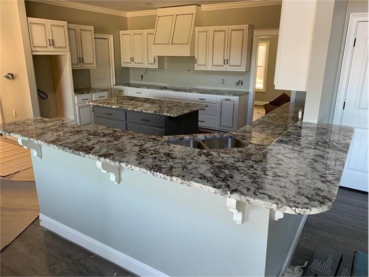Delicatus white granite kitchen countertop