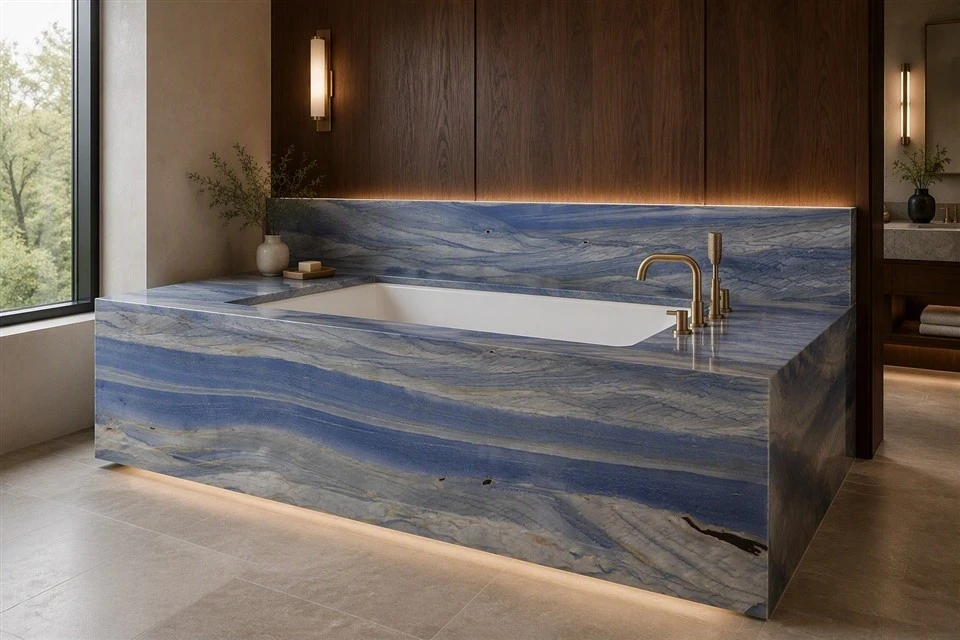 azul-macaubas-quartzite-bathtub-deck-surround