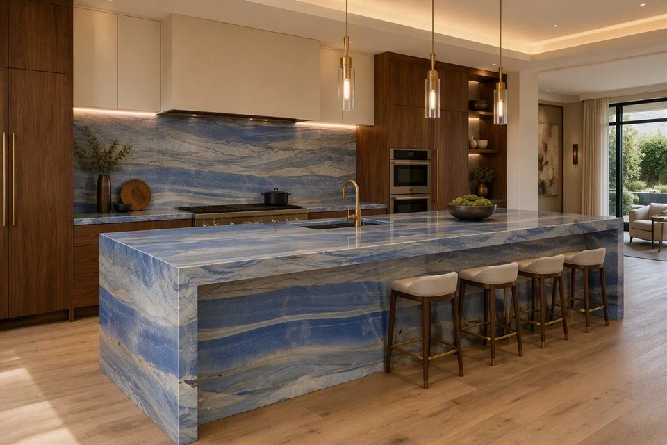 azul-macaubas-quartzite-kitchen-island-countertops