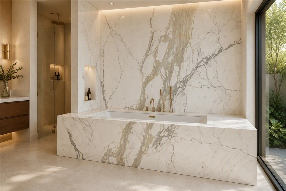calacatta-marble-bathtub-surround-and-feature-wall
