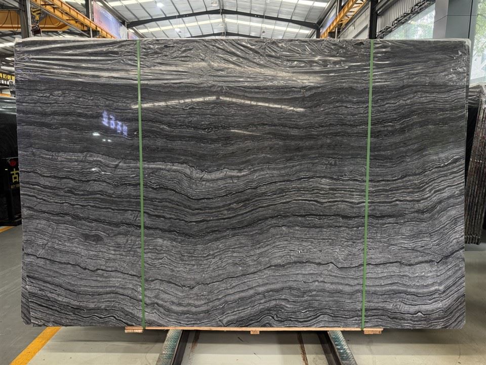 Chinese Zebra Black Marble Slab