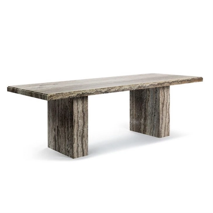 Grey Travertine Dining Table