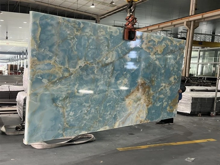 Light Blue Onyx Marble Slab