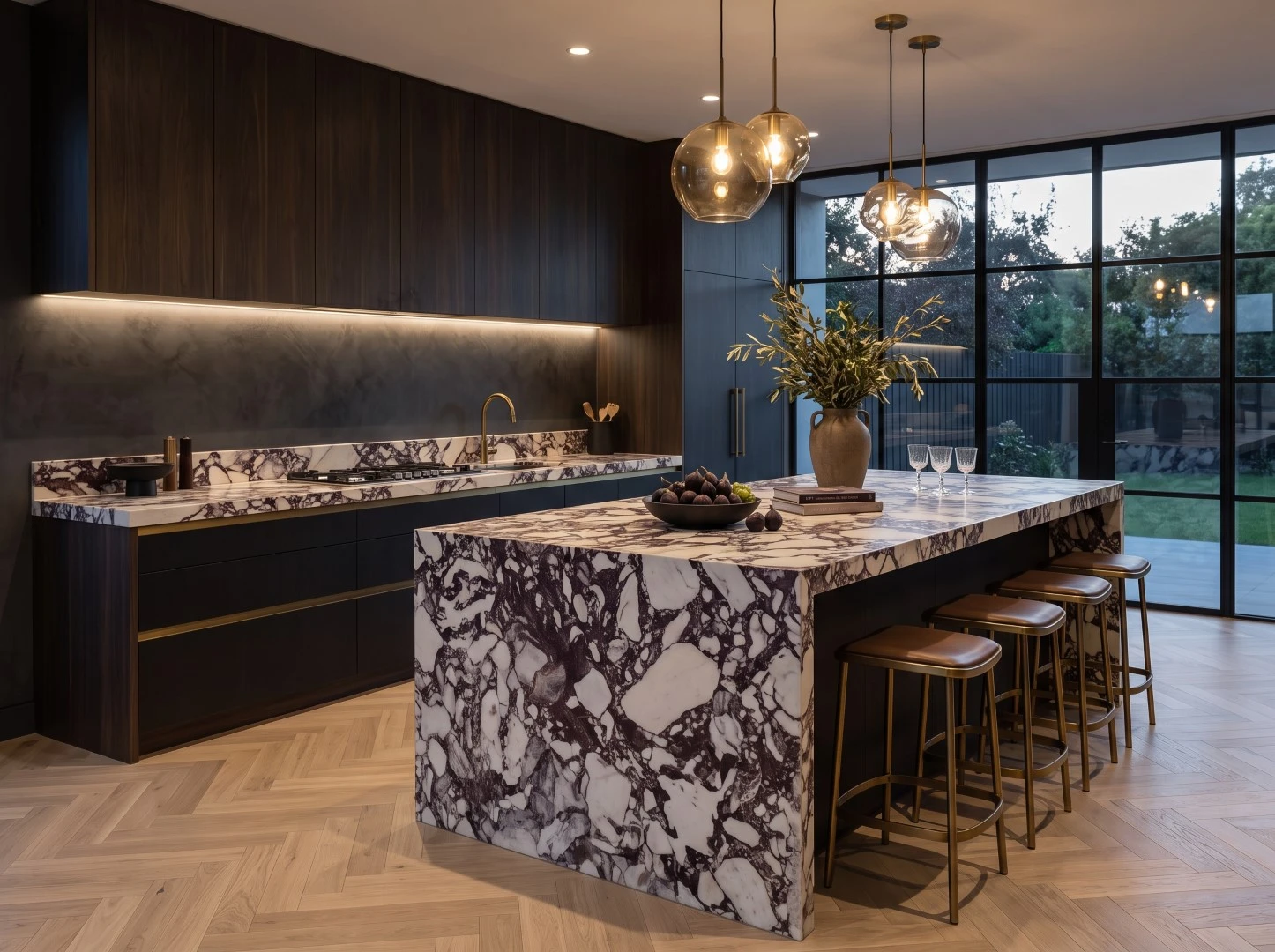 calacatta-viola-marble-kitchen-island-with-waterfall-edges calacatta-viola-marble-kitchen-island-with-waterfall-edges