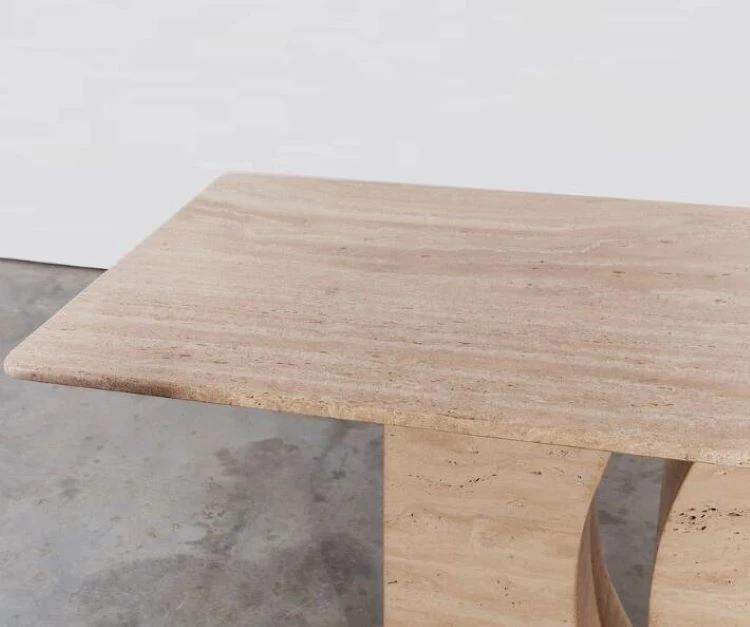 Sculptural Brown Travertine Coffee Table Sculptural Brown Travertine Coffee Table