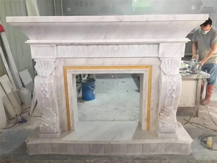 Namibian Rose Marble Rose Rainbow Marble fireplace