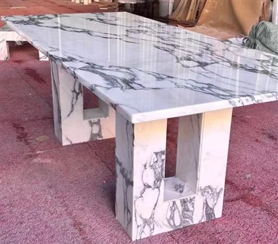 Arabescato White Marble Dining Table