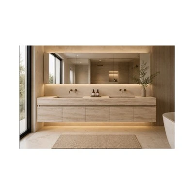 Italy Travertine Floating Vanity Bespoke Joinery