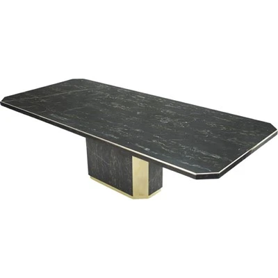 Large Brass Portor Marble Table