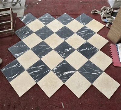 Marble Tumbled Checkered Floor Tile