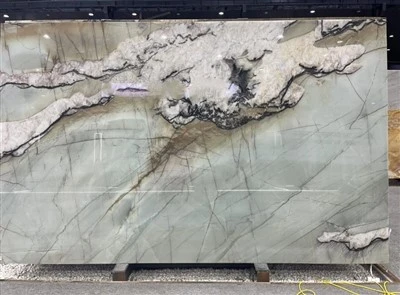 Pear Blossom Snow Green Quartzite Slab