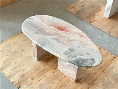 Pink Marbke Side Table