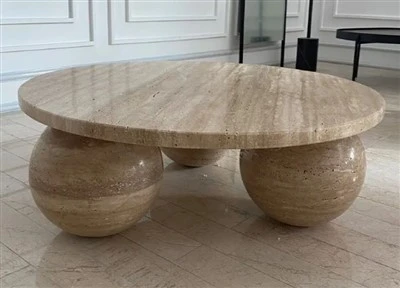 Travertine Plinth Table