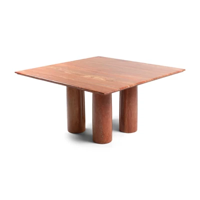 Vintage Red Travertine Dining Table