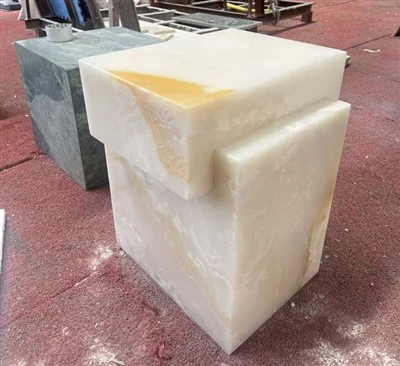 White Onyx Side Table