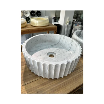 White Round Marble Sink
