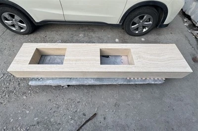 White Travertine Sink